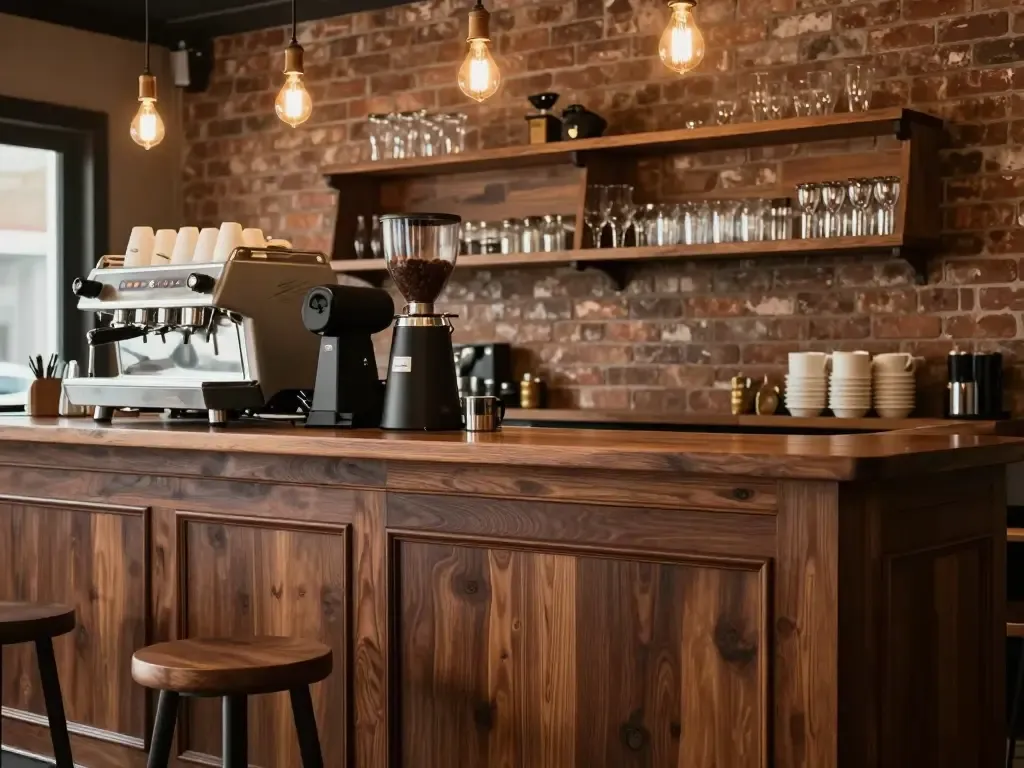 Custom restaurant bar back and café millwork in Miami, FL